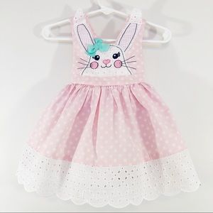 Pink Polkadot Easter Bunny Dress